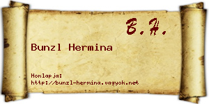 Bunzl Hermina névjegykártya